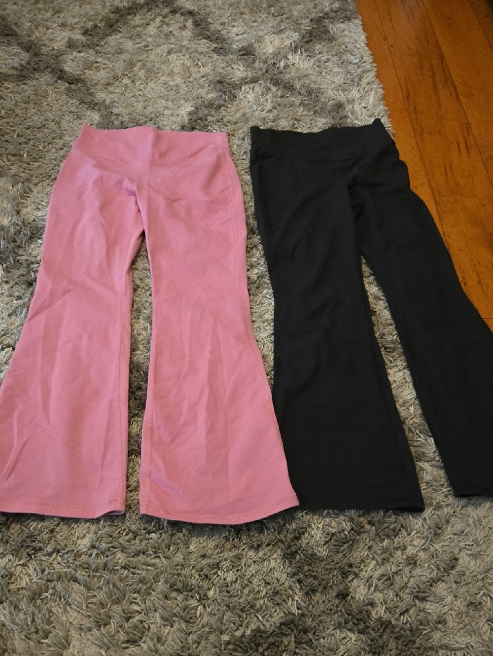 Kids Pink and Black Flared Yoga Pants - Old Navy